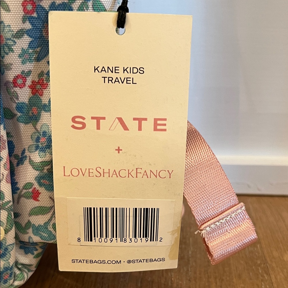 STATE X LoveShackFancy Women's Floral Backpack - Pink, Blue, and Gold - Picture 2 of 4